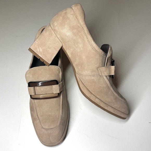 Softwaves | Shoes | Soft Waves Womens Loafers | Poshmark Softwaves Women’s Lina Tan Suede Heeled Loafers with  Buckle Size- 38.5